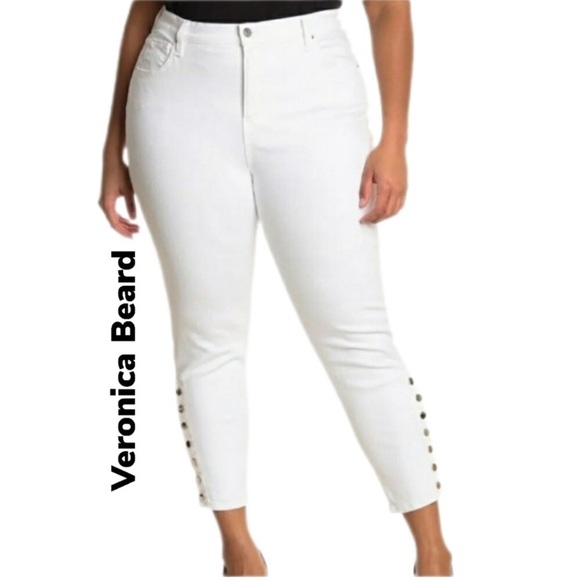 NEW Veronica Beard Kate Skinny Jean Extended Size 15 White - Picture 1 of 8